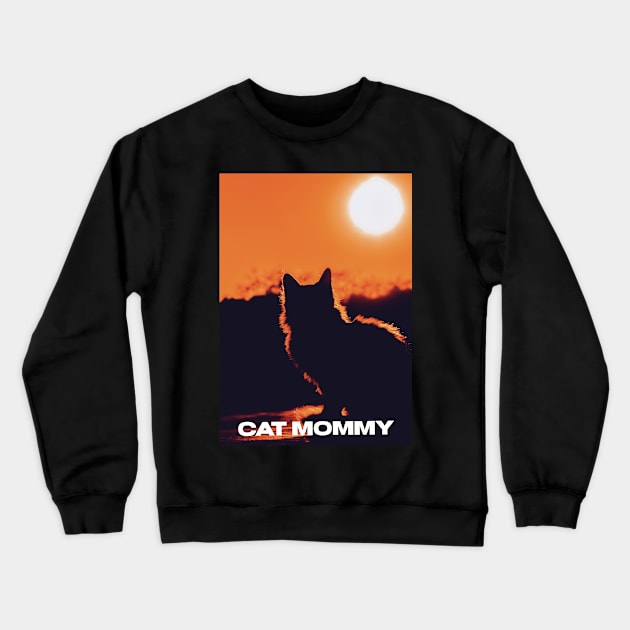 Cat in the sunset | Cat mommy Crewneck Sweatshirt by Dynasty Arts